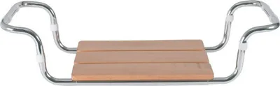 Productafbeelding van Moretti Badzitje houtkleurige zitting - Max 100 kg - Grijs/Bruin