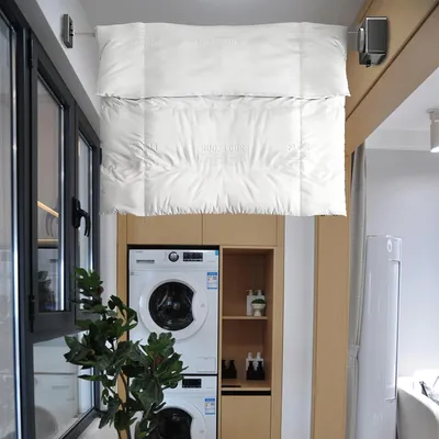 Produktbild von Einfahrbare Wäscheleine aus rostfreiem Stahl 304 - 4,28 m - für Innen- und Außenwände - grau.