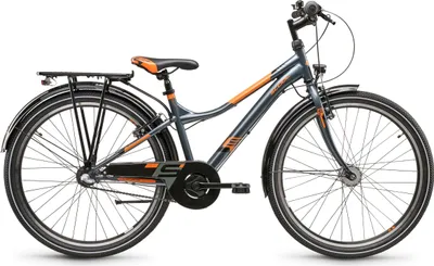 Produktbild von 26 Zoll Kinderfahrrad, 3-Gang Nexus, Rücktritt (N3), MTB Kinderfahrrad, S’COOL troX, ab 10 Jahre, 140–160 cm, Dunkelgrau/Orange