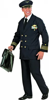 Produktbild von Piloten Uniform Berufs-Kostüm für Herren an Fasching & Mottoparty Größe: L