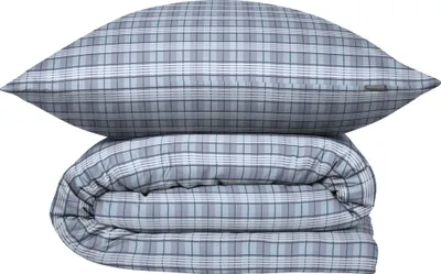 Produktbild von SCHIESSER Bettwäscheset Kate | Renforcé | 2-teilig | Kariert | 100 % Baumwolle | Reißverschluss | 135x200 cm + 80x80 cm | Hellblau