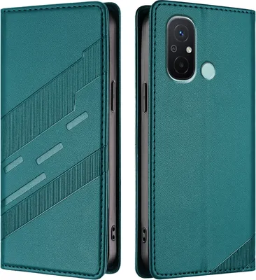 Image de Etui pour Xiaomi Redmi 12C/Redmi 11A/Poco C55, étui portefeuille en cuirPolyuréthaneavec fente pour carte et fonction stand Grün