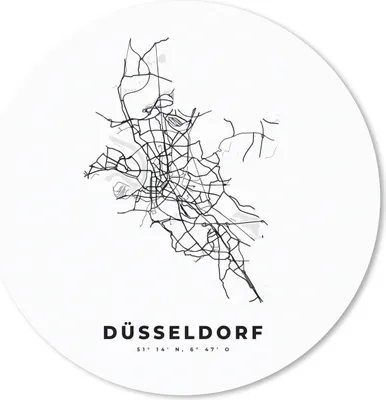 Produktbild von MuchoWow® Mauspad Mousepad Karte - Düsseldorf - Schwarz-Weiß - Stadtplan 40x40 cm - Mousepads - Maus Mat - Pad - Mausunterlage - Schreibtisch Accessoires
