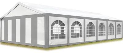 Produktbild von Hochwertiges Partyzelt 6x12 m Pavillon Zelt ca. PE Plane 450 N Gartenzelt Festzelt Bierzelt Wasserdicht grau-weiß