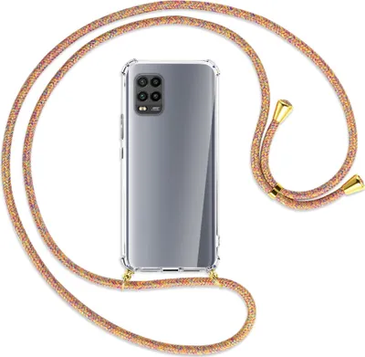 Produktbild von Handykette Backcover-Schutzhülle mit Band (Metall goldfarben) für Xiaomi Mi 10 Lite 5G (Zoom) - Rainbow