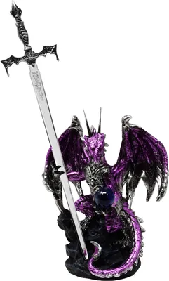 Image de Dragon violet avec coupe-papier - Figurine, fantastique, lettre