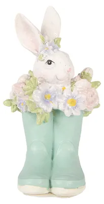 Obrázek produktu pro Clayre & Eef dekorativní figurka králíka 9x9x15 cm bílý plast