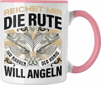 Produktbild von Trendation - Angler Tasse Geschenk Männer Spruch Lustig für Fischer Geschenkidee Angeln Fischen (Rosa)