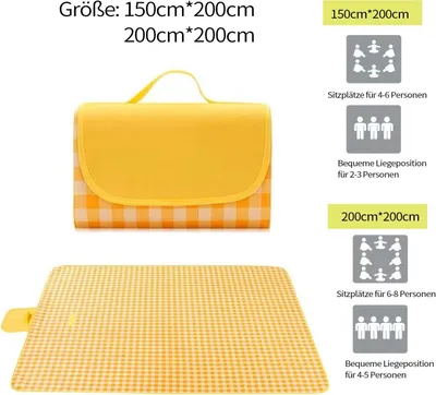 Produktbild von Picknickdecke Wasserdicht Stranddecke Picknickdecken Picknick Camping