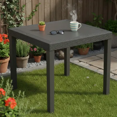 Immagine prodotto di Frostproof - Tavolo da Esterno, 78x78x73h cm Nero Antracite, 4 Posti  Italy