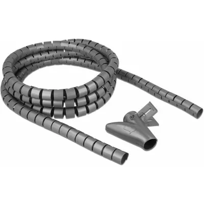 Produktbild von Delock Spiralschlauch mit Einziehwerkzeug 2,5 m x 20 mm grau
