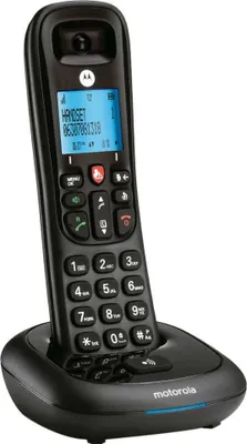 Zdjęcie produktu dla Motorola CD4001, Telefon w systemie DECT, Zestaw słuchawkowy bezprzewodowy, Głośnik, 50 wejścia, Nazwa i identyfikacja dzwoniącego, Czarny