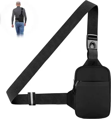 Produktbild von lichtgewicht Reisebeutel, wasserdichter Schulterbeutel, Mini-Rucksack, für Männer und Frauen zum Reisen, Radfahren, Joggen (schwarz)
