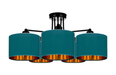 Produktbild von Deckenlampe Türkis Lampe Leuchte Vintage Modern E27 Designerlauchte 5-flammig N230-E5-T