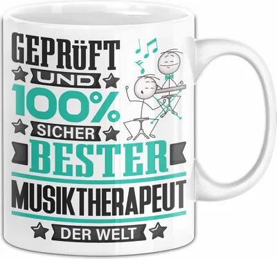 Produktbild von Musiktherapeut Geschenk Lustiger Spruch für Musiktherapeut Geschenkidee Bester Musiktherapeut Der Welt (Weiß)