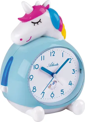 Atlanta 2163 Kinder-Wecker mit Leisegang Einhorn 1