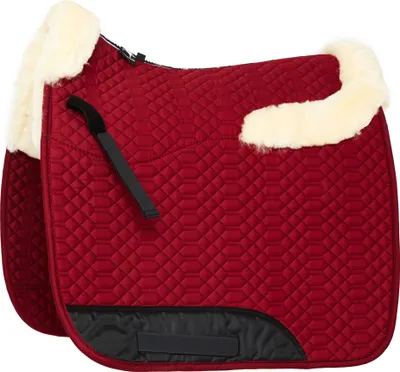 Immagine prodotto di Engel Reitsport - Coprisella in pelle di agnello SCHABRA4 con bordi in pelle davanti e dietro, in pelle nella zona della sella D (dressage) Bordeaux/Med.