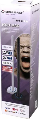 Produktbild von OEHLBACH Scope Max, Schwarz, DVB-T, DVB-T2, UHF, VHF, 75 Ohm, 470 - 720 MHz, 174 - 230 MHz