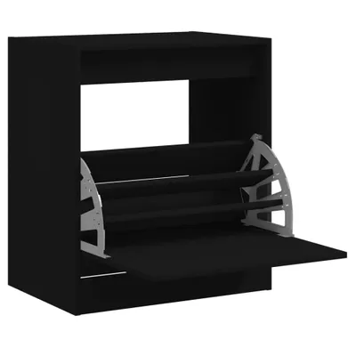 Produktbild von vidaXL Schuhschrank Schwarz 60x42x69 cm Holzwerkstoff
