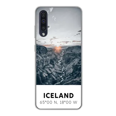 Produktbild von MuchoWow® Handyhülle Schutzhülle Hülle für Samsung Galaxy A30s Island - Sonne - Berge Silikon Softcase Handy Hülle - Karteninhaber