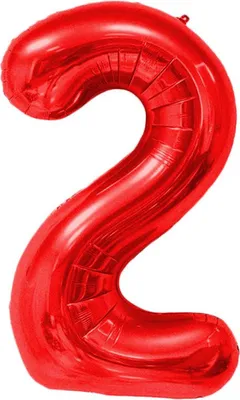 Obrázok produktu pre Fóliový balón číslo 2, približne 100 cm, červený