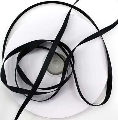Satijnen Lint 6 mm, 50 m, Schwarz, Dekorationsband