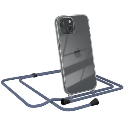 Produktbild von EAZY CASE Handykette kompatibel mit Apple iPhone 15, Handyhülle mit Umhängeband, Handykordel, Schutzhülle Clear, Band in Grün