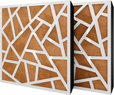 Produktbild von 4er-Set Akustikpaneele SKYROSS Samt 50x50x5 cm, Weißer Kunststoff/Gold