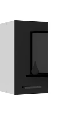 Produktbild von Belini Hängeschrank Küche, Küchenschränke SG. Breite 30 cm. Oberschrank mit 1 Tür, Küchenhängeschränke, Wandschrank Hängend, Schwarz Hochglanz