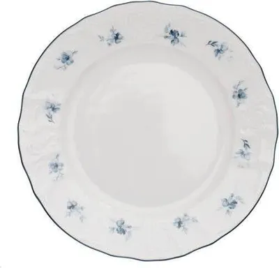 Produktbild von Thun 1794 Dessertteller, Tschechisches Porzellan, Bernadotte, 19 cm, blaue Rosetten, Thun