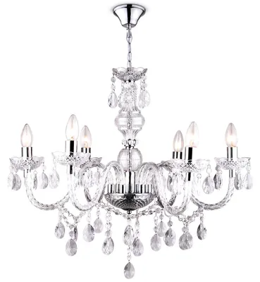 Produktbild von Kronleuchter, Lüster, Kristalle, klar, 6-flammig, H 166 cm
