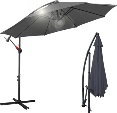Obrázek produktu pro TolleTour konzolový slunečník zahradní slunečník pavilon 350 cm - šedý