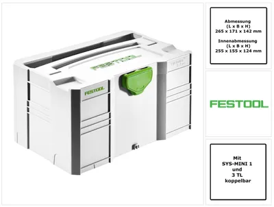 Produktbild von Festool MINI-Systainer T-LOC SYS-MINI 3 Werkzeugkoffer 202544