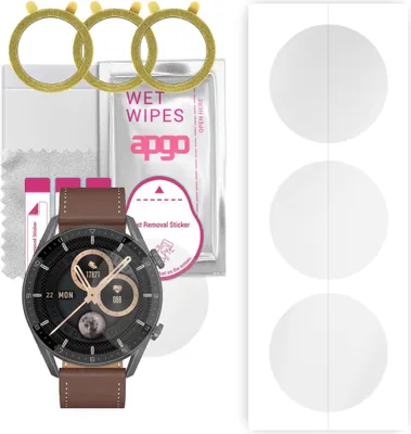 Produktbild von apgo 3 Stück Schutzfolie, klar, kompatibel mit DT NO.1 DT3 Max+ Smartwatch, Hydrogel Displayschutzfolie mit Positionierhilfe, Displayfolie, robust und kratzfest