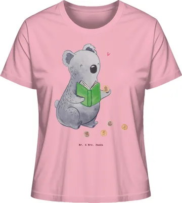 Produktbild von Mr. & Mrs. Panda damen shirt Koala Münzen sammeln Größe M - Baumwolle Pink - Geschenk, Basic, Kurzarmshirt, T-Shirt für Frauen, Numismatik, aus Aller Welt, Oberteil