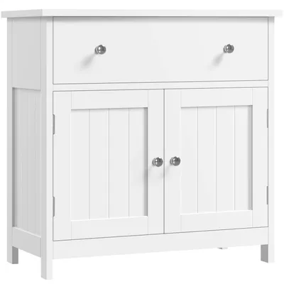 Image de Meuble sous lavabo avec 2 portes et tiroir Blanc 60 cm