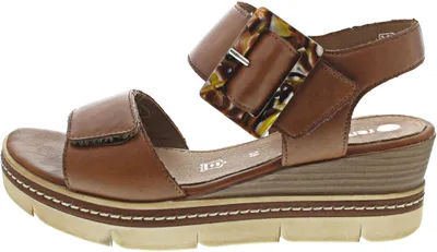 Produktbild von Remonte Damen Sandale Leder mit Klettverschluss Keilabsatz D2L53, Größe:42 EU, Farbe:Braun