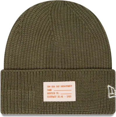 Produktbild von New Era Strick Wintermütze Short Cuff Beanie - PATCH oliv