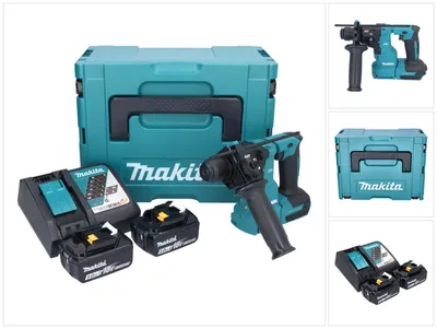 Produktbild von Makita DHR 183 RTJ Akku Bohrhammer 18 V 1,7 J SDS plus Brushless + 2x Akku 5,0 Ah + Ladegerät + Makpac