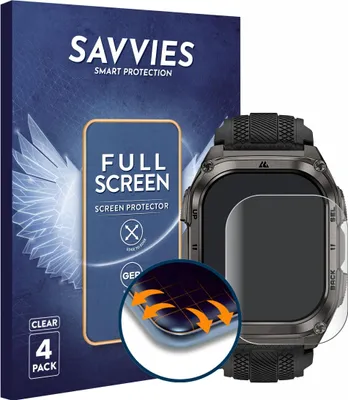 Produktbild von 4x Savvies Fullscreen Schutzfolie für Kospet Tank M4 Displayschutz Folie Fullcover Klar Transparent