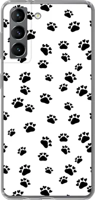Produktbild von MuchoWow® Handyhülle Schutzhülle Hülle für Telefoonhoesje Samsung Galaxy S21 Muster - Katze - Pfoten - Jungen - Mädchen - Kinder - Kind Silikon Softcase Handy Hülle - Softcase