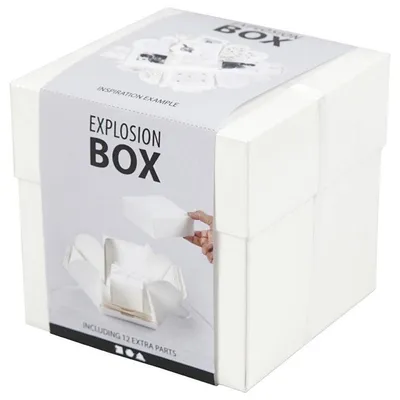 Produktbild von Creativ Company 25379, Geschenkverpackungsbox, Weiß, Einfarbig, Karton, Herzlichen Glückwunsch, 120 mm