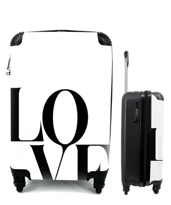 Produktbild von MuchoWow® Koffer Handgepäck Trolley Rollkoffer Kleine Reisekoffer mit 4 Rollen - Text - Liebe - Zitate - Cabin Size < 55x40x23 cm & 55x40x20 cm - Fotokoffer - Kabinenkoffer - Boardgepäck - Reise-Box - Reisekoffer - Reisegepäck - Koffer mit Bild - Trolley für Kinder