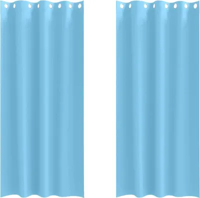 Zdjęcie produktu dla vidaXL Zasłony zaciemniające z pierścieniami 2 szt. błękitne 225 x 140 cm