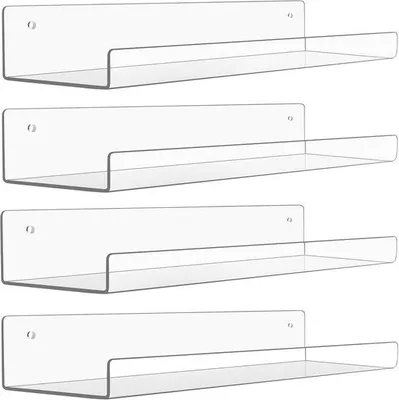 Produktbild von Famanu Wandregal Set 4 transparente Acrylregale - 38 cm
