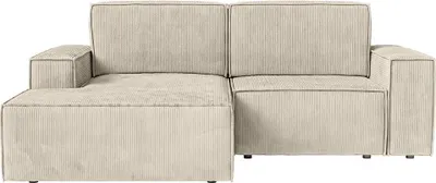 Produktbild von FEDVE Ecksofa KOKKO MINI mit Cordbezug mit Schlaffunktion, Beige