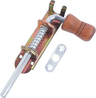 Produktbild von BAUSTER® Türriegel 100mm Bolzenriegel Riegelschloss Verzinkt Schlossriegel Federriegel Holzgriff Stallriegel Für gartentor
