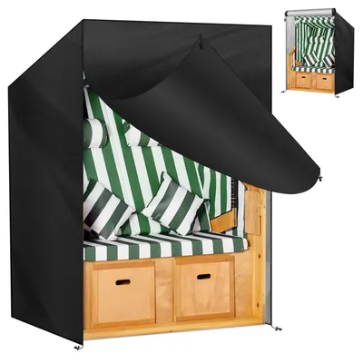 Obrázok produktu pre Ochranný obal na plážový kôš, materiál 210D Oxford, sťahovacia šnúra, rozmery 135x105x175 cm, odolný voči vetru, UV žiareniu a dažďu