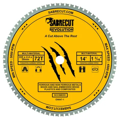 Kreissägeblatt 355 mm, 72 Zähne, TCT, Bohrungen 30/25,4/20/16 mm