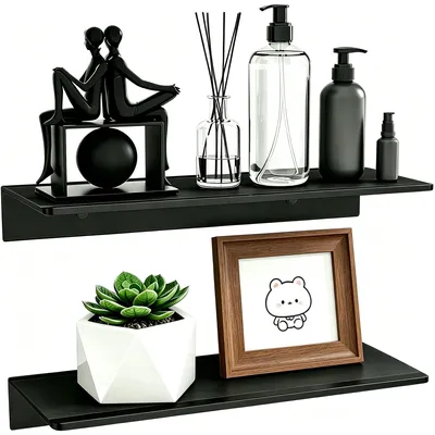 Immagine prodotto di Omgoods - Set di 2 mensole metalliche da parete, ideali per decorazione e stoccaggio